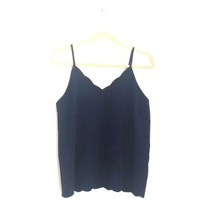 Halogen Scallop Detail Camisole in Navy Peacoat